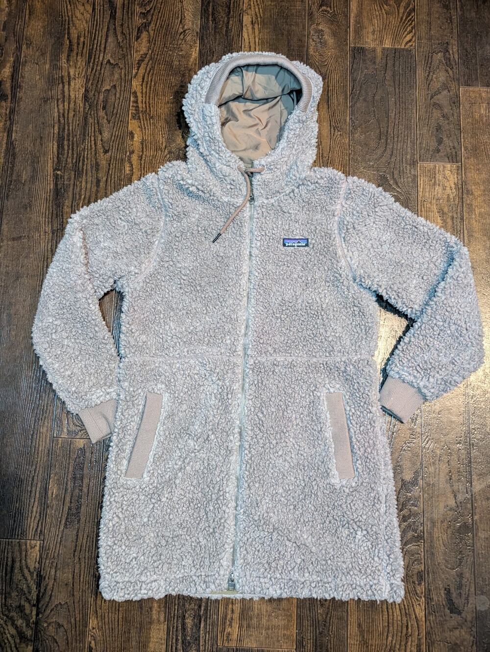 Patagonia Womens Dusty Mesa Fleece Parka Jacket Hooded Coat Small S Nest Brown